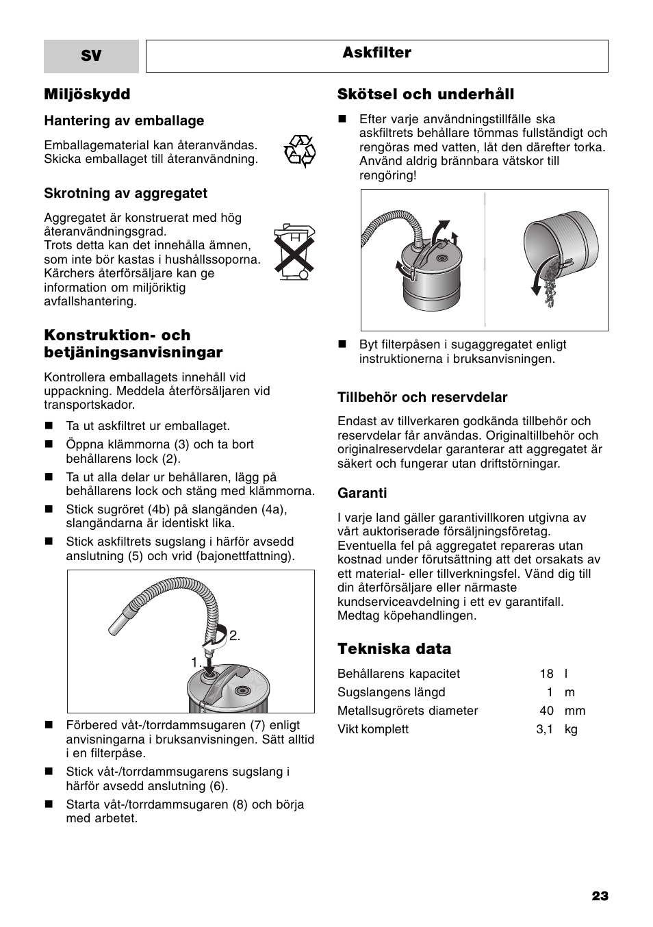 Karcher MV 3 Fireplace Kit User Manual | Page 23 / 60