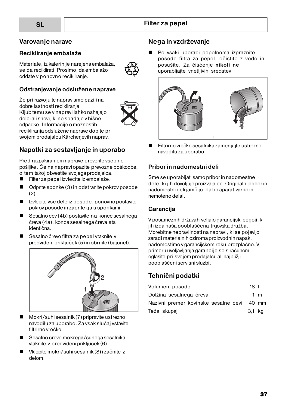 Karcher MV 3 Fireplace Kit User Manual | Page 37 / 60