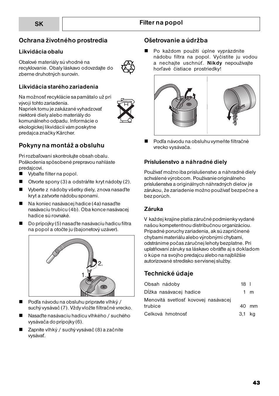 Karcher MV 3 Fireplace Kit User Manual | Page 43 / 60