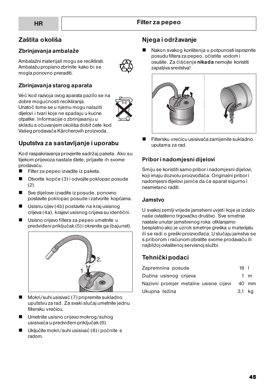 Karcher MV 3 Fireplace Kit User Manual | Page 45 / 60