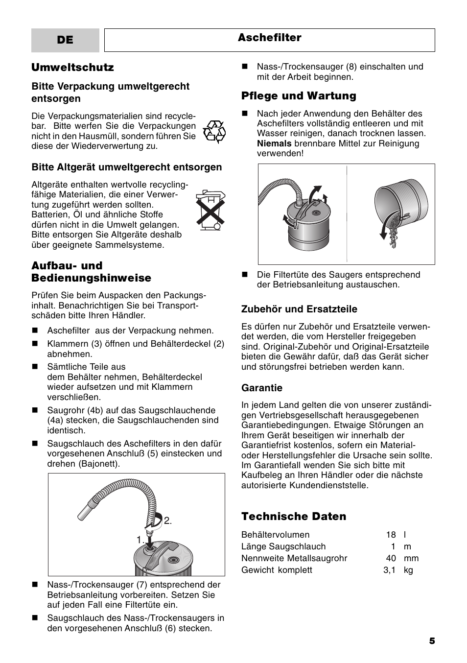 Karcher MV 3 Fireplace Kit User Manual | Page 5 / 60