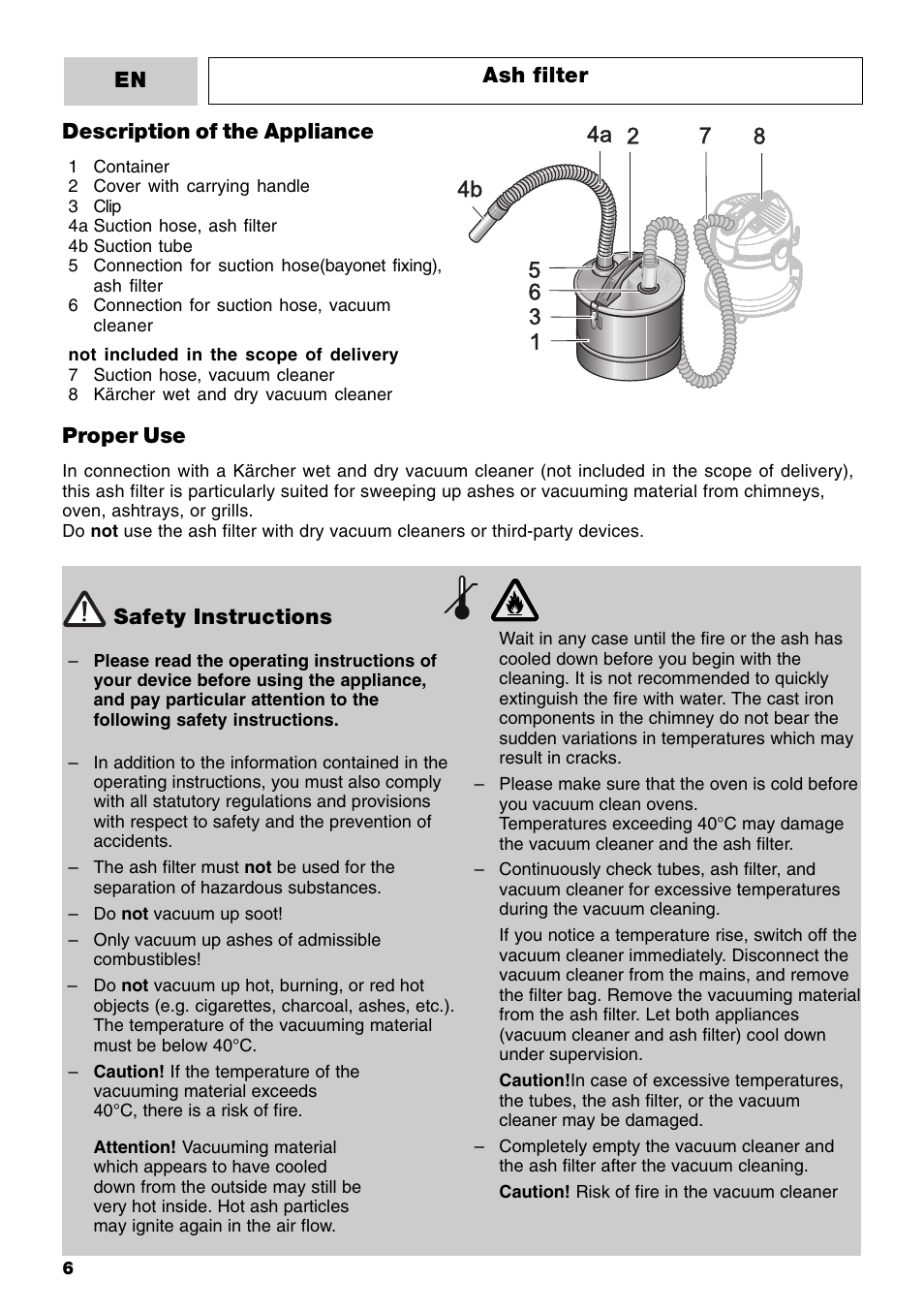 Karcher MV 3 Fireplace Kit User Manual | Page 6 / 60