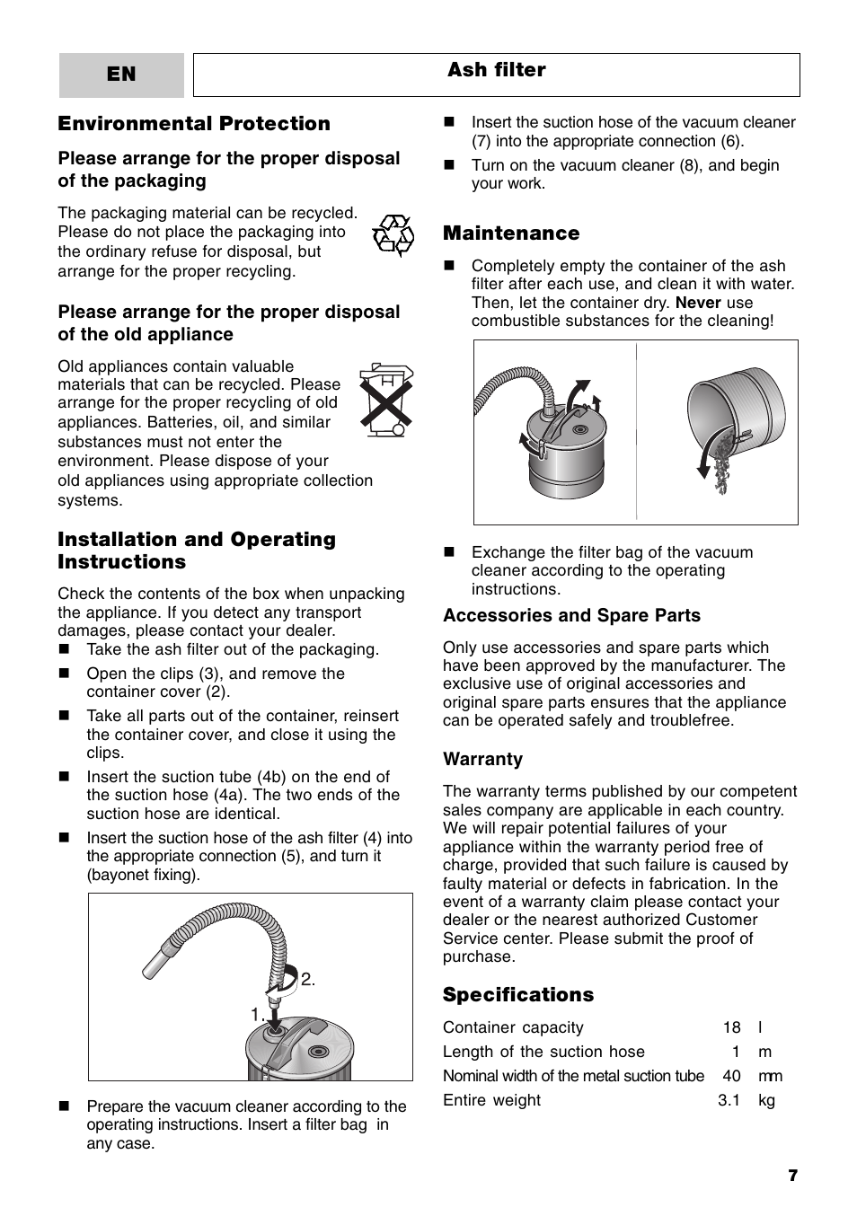 Karcher MV 3 Fireplace Kit User Manual | Page 7 / 60