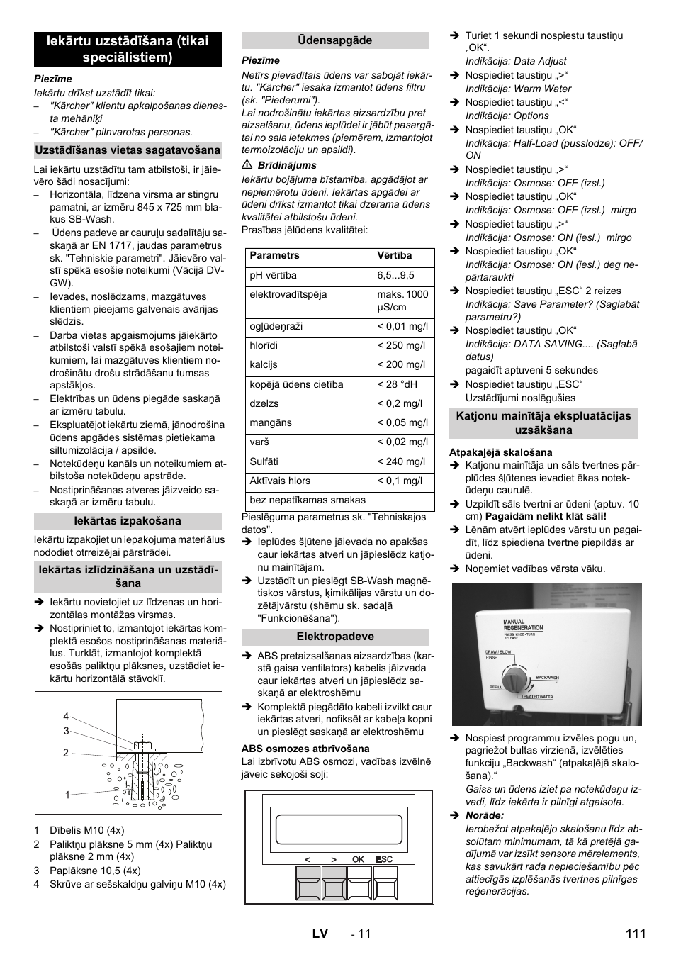 Iekārtu uzstādīšana (tikai speciālistiem) | Karcher SB Wash Oel 50-10 F VA User Manual | Page 111 / 128
