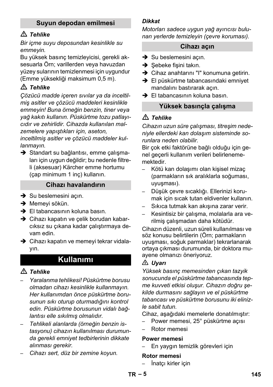 Kullanımı | Karcher HD 16-15-4 Cage Plus User Manual | Page 145 / 316