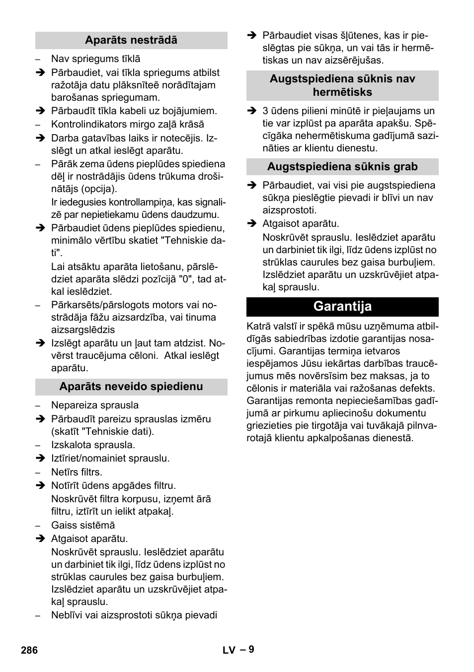 Garantija | Karcher HD 16-15-4 Cage Plus User Manual | Page 286 / 316