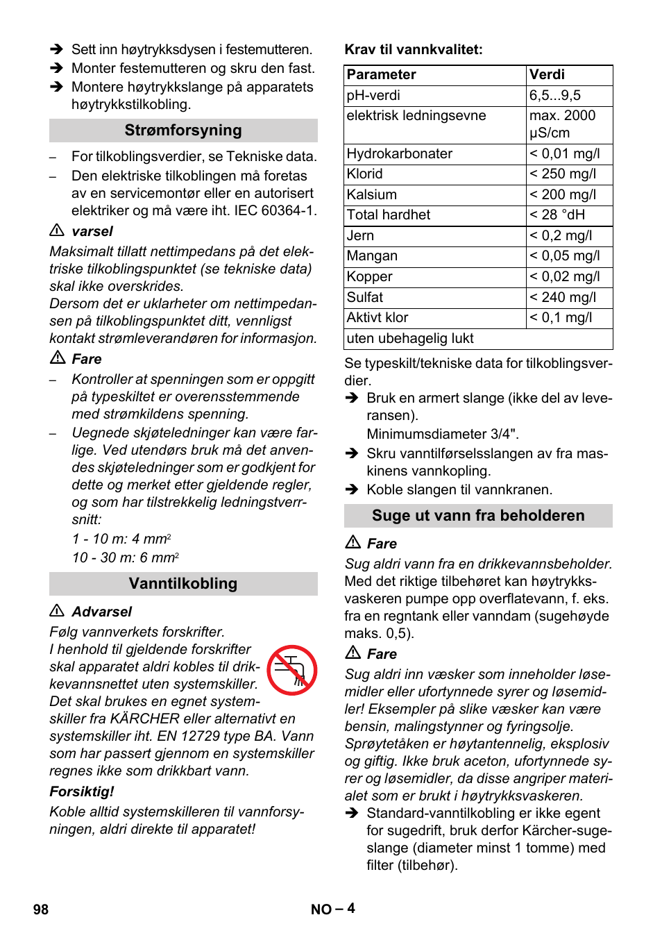 Karcher HD 16-15-4 Cage Plus User Manual | Page 98 / 316