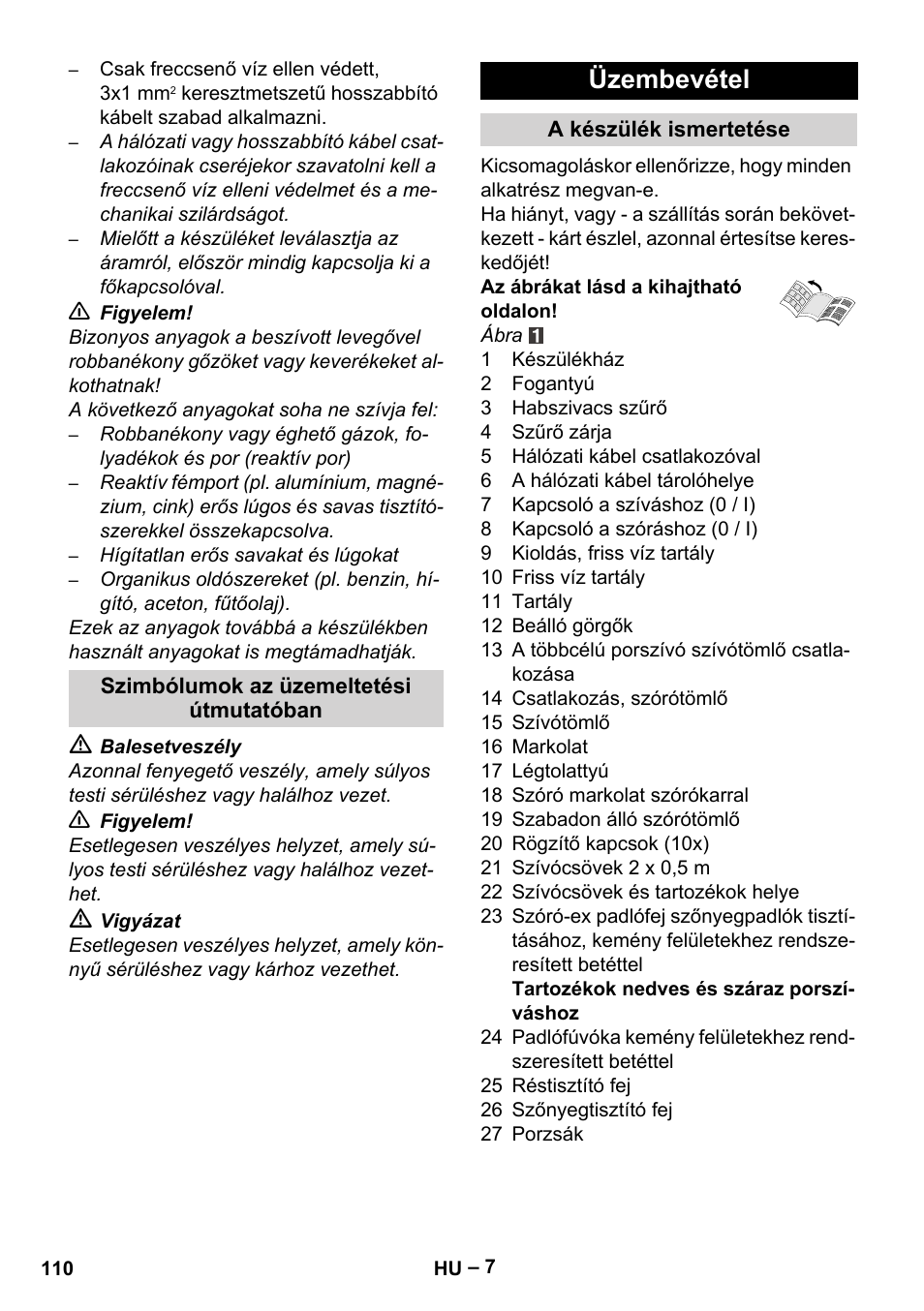 Üzembevétel | Karcher SE 4001 User Manual | Page 110 / 222