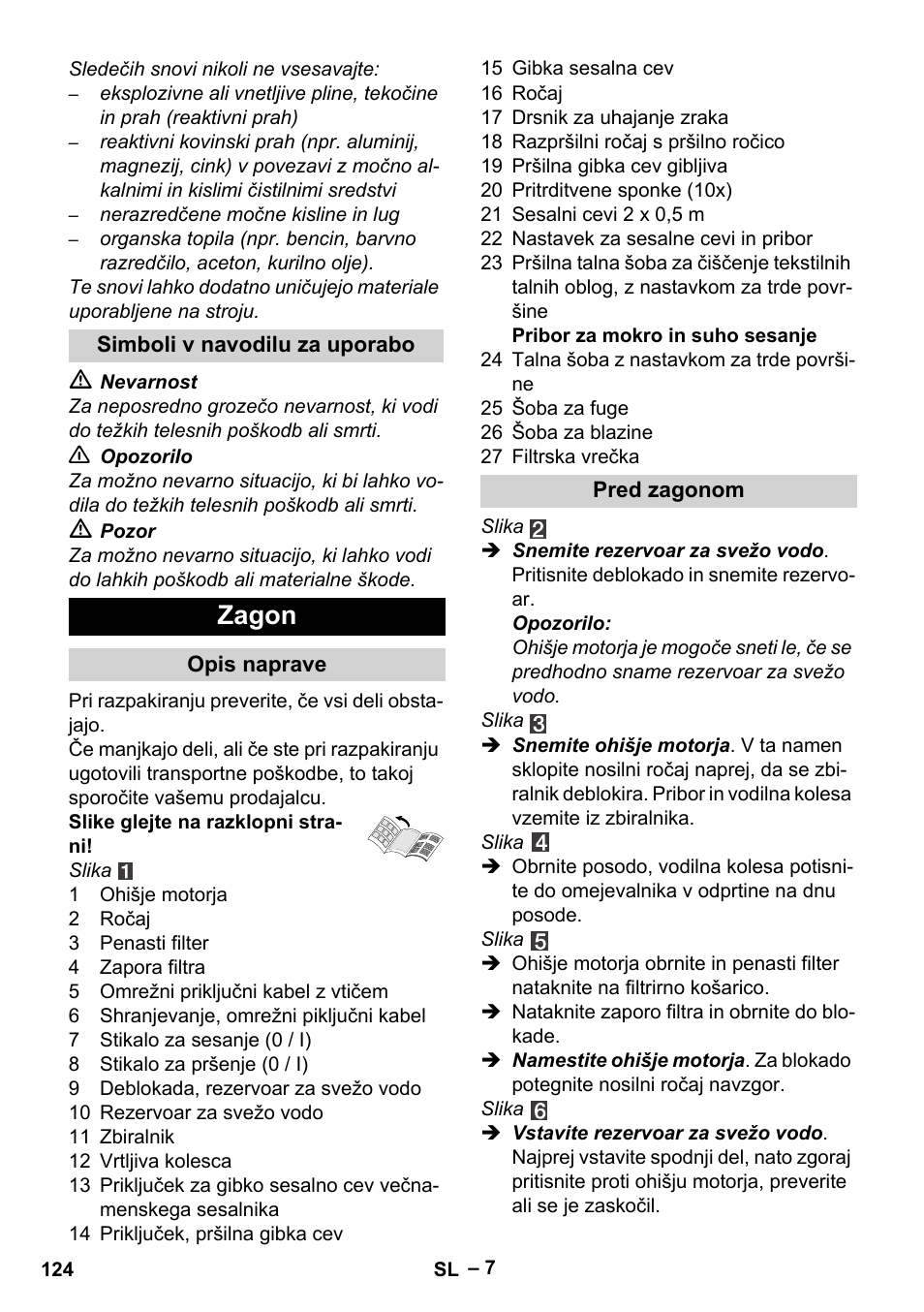 Zagon | Karcher SE 4001 User Manual | Page 124 / 222