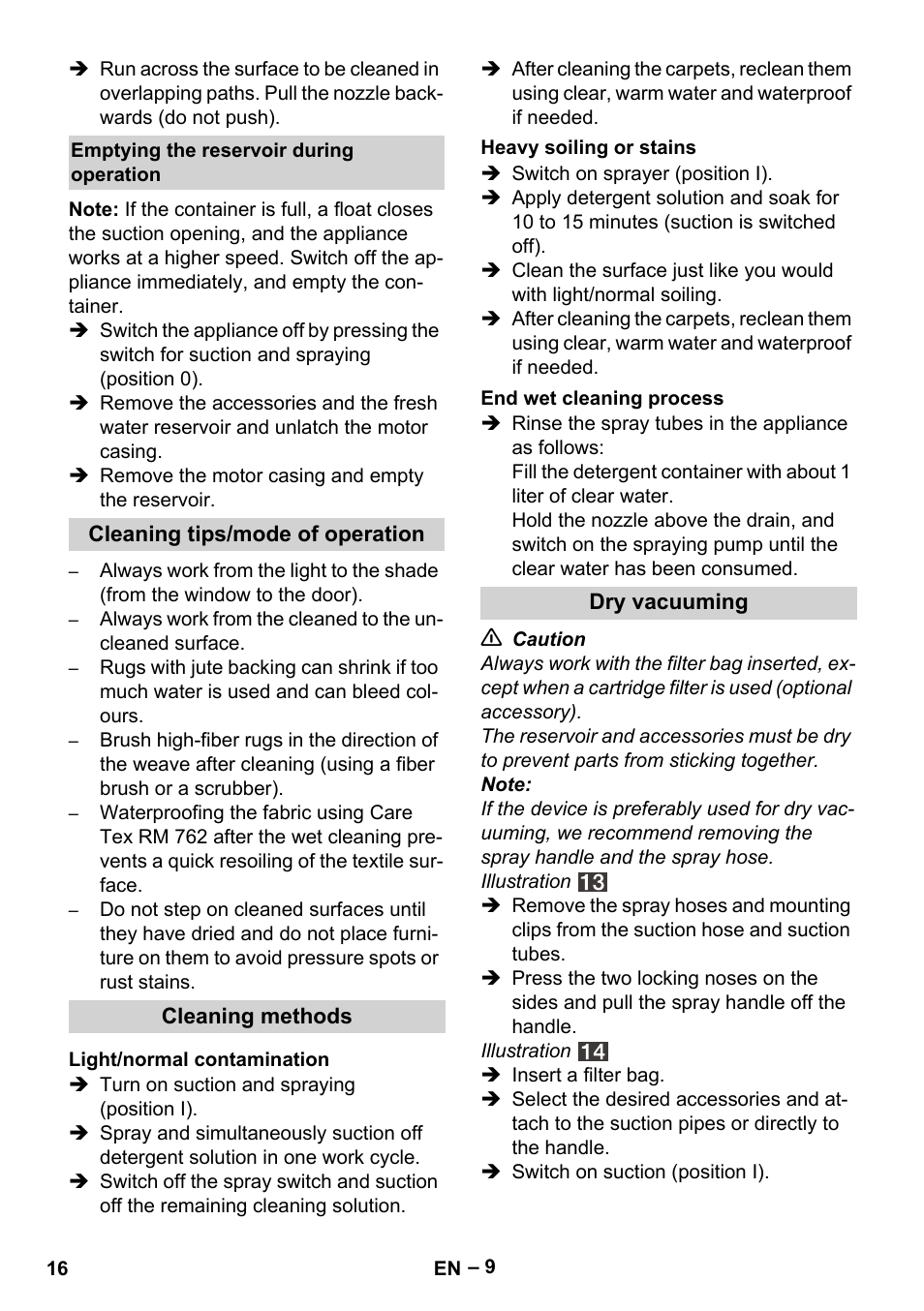 Karcher SE 4001 User Manual | Page 16 / 222