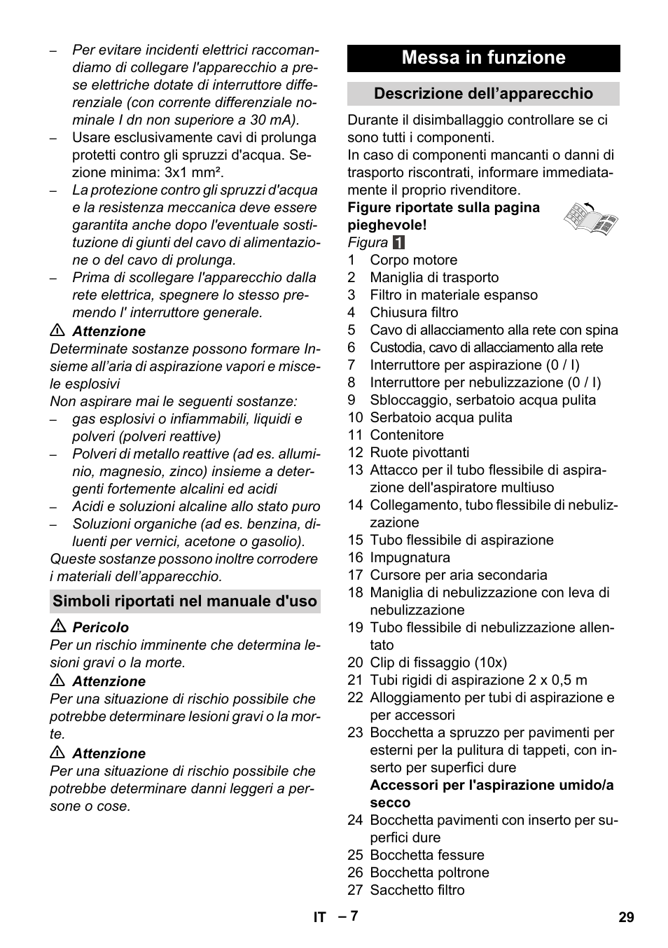 Messa in funzione | Karcher SE 4001 User Manual | Page 29 / 222