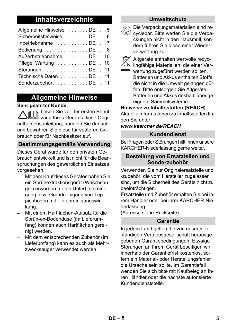 Karcher SE 4001 User Manual | Page 5 / 222