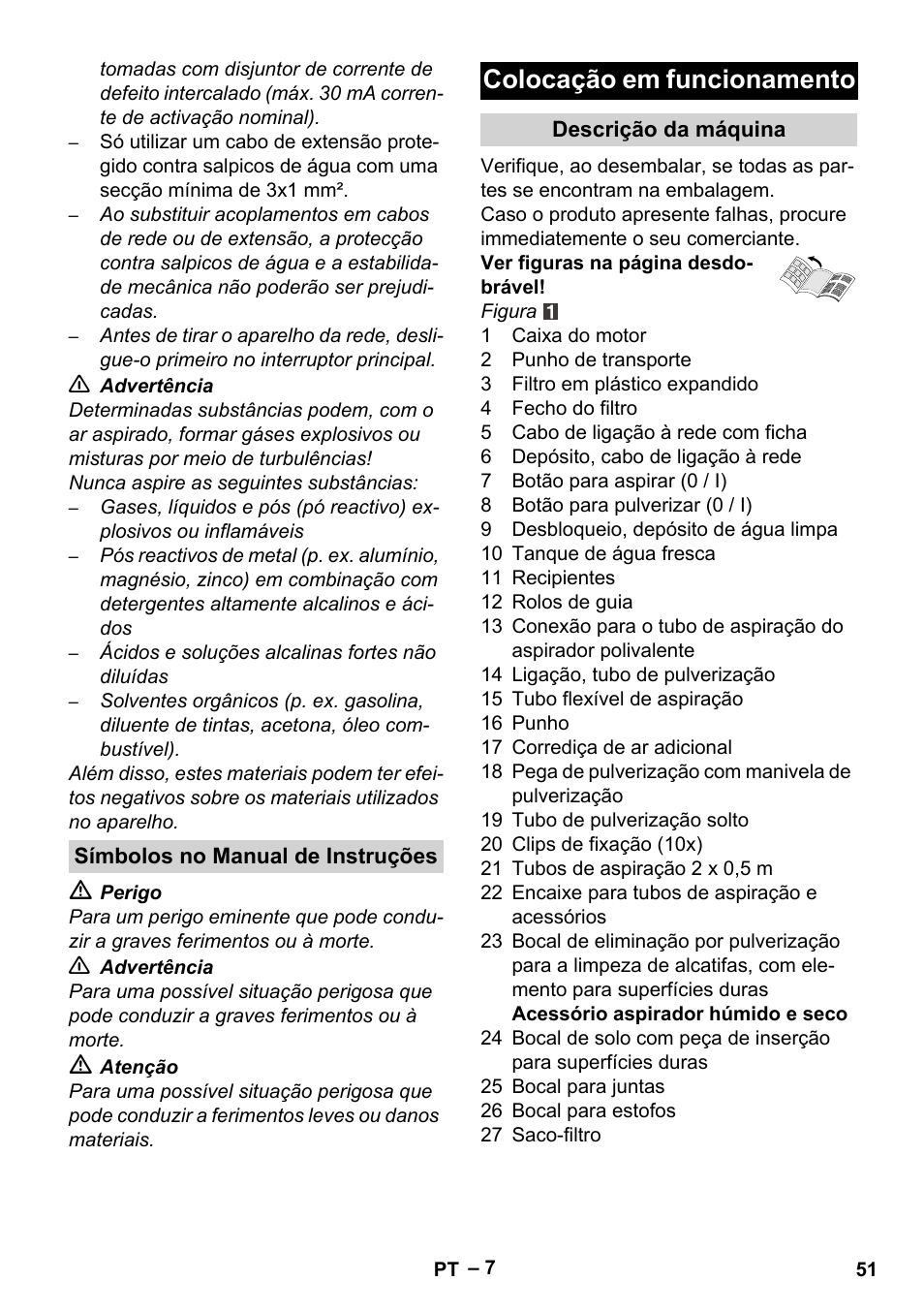Colocação em funcionamento | Karcher SE 4001 User Manual | Page 51 / 222