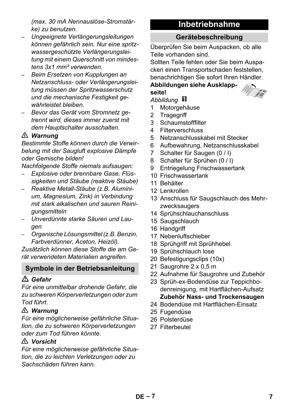 Inbetriebnahme | Karcher SE 4001 User Manual | Page 7 / 222