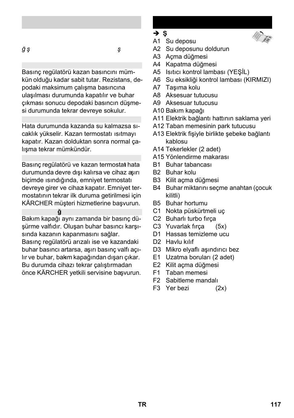 Cihaz tanımı | Karcher SC 2-550 C EU User Manual | Page 117 / 266