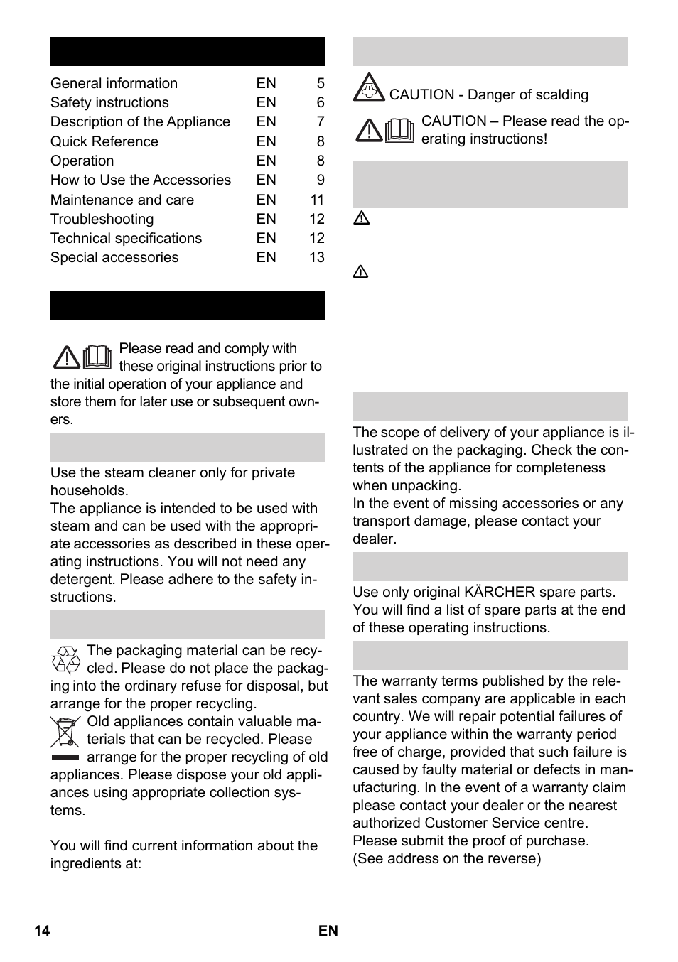 Karcher SC 2-550 C EU User Manual | Page 14 / 266