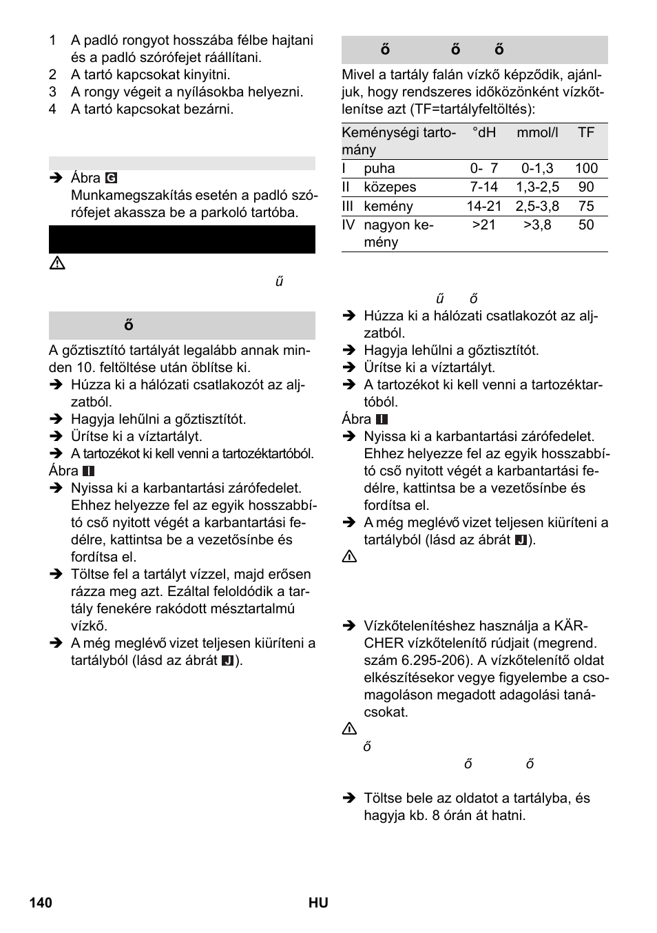 Ápolás és karbantartás | Karcher SC 2-550 C EU User Manual | Page 140 / 266