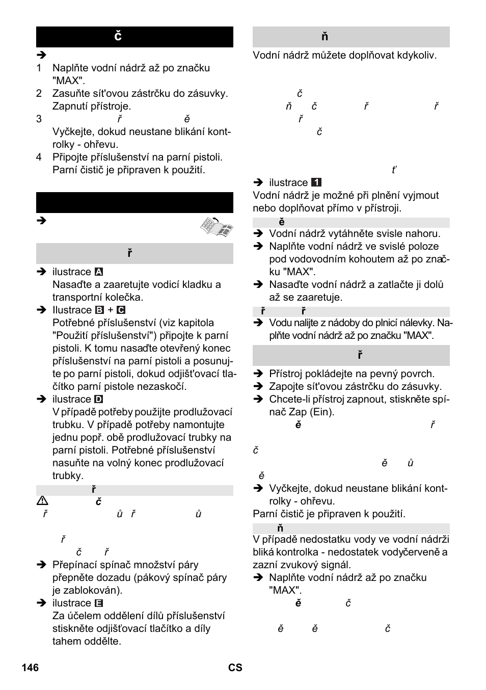 Stručný návod provoz | Karcher SC 2-550 C EU User Manual | Page 146 / 266