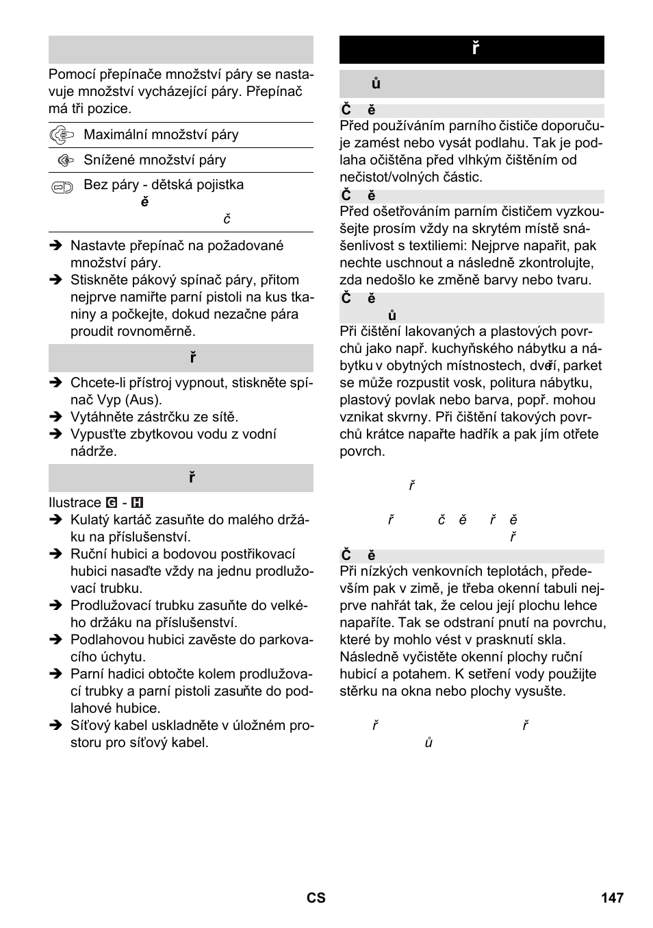 Používání příslušenství | Karcher SC 2-550 C EU User Manual | Page 147 / 266