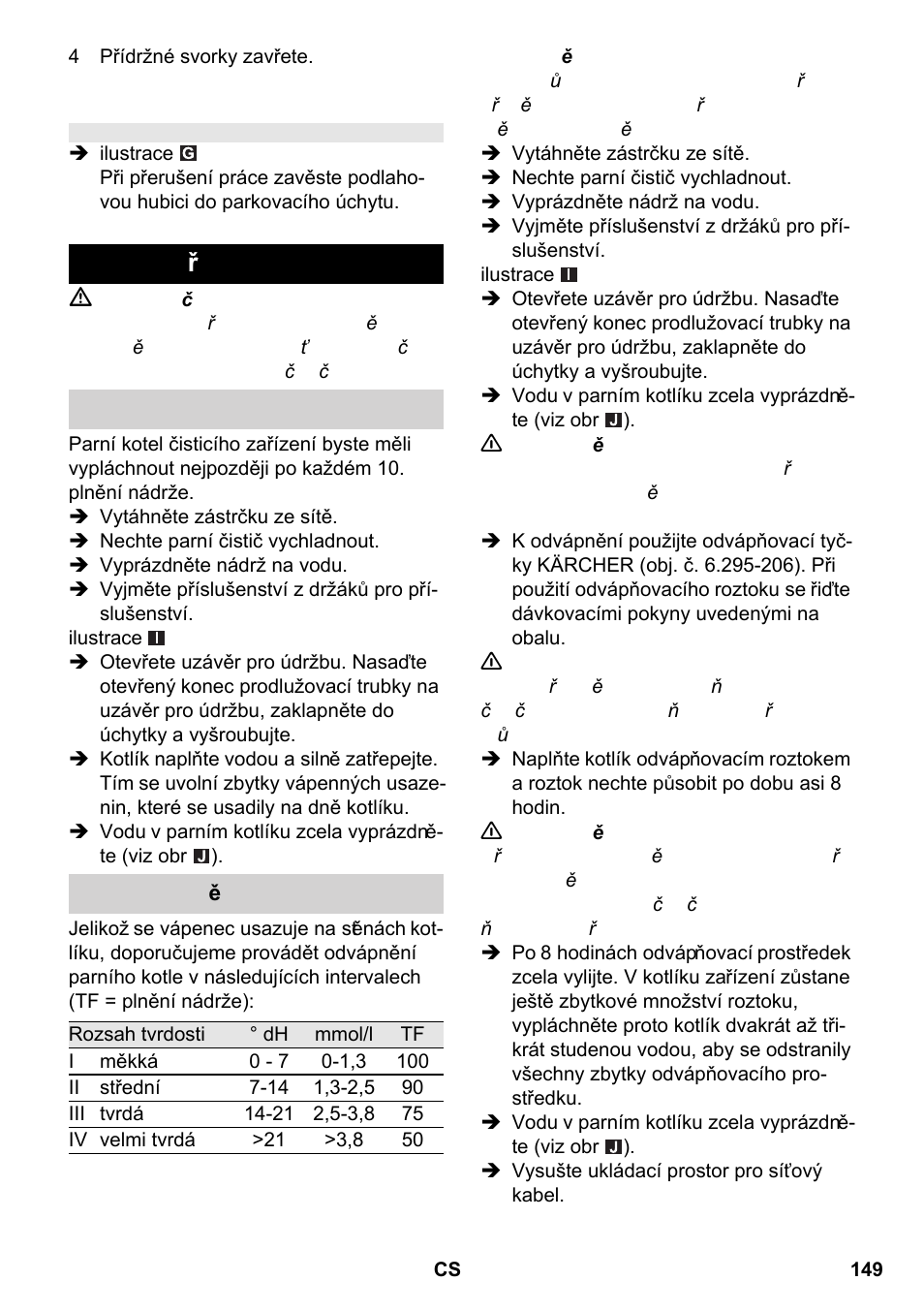 Ošet řování a údržba | Karcher SC 2-550 C EU User Manual | Page 149 / 266