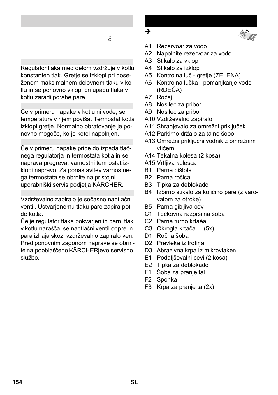 Opis naprave | Karcher SC 2-550 C EU User Manual | Page 154 / 266