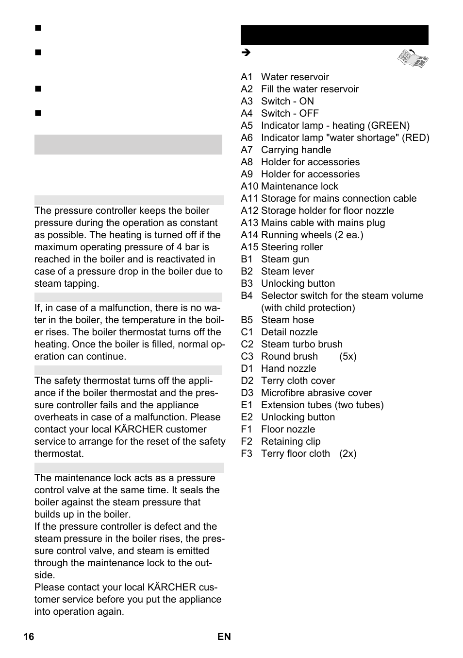 Description of the appliance | Karcher SC 2-550 C EU User Manual | Page 16 / 266
