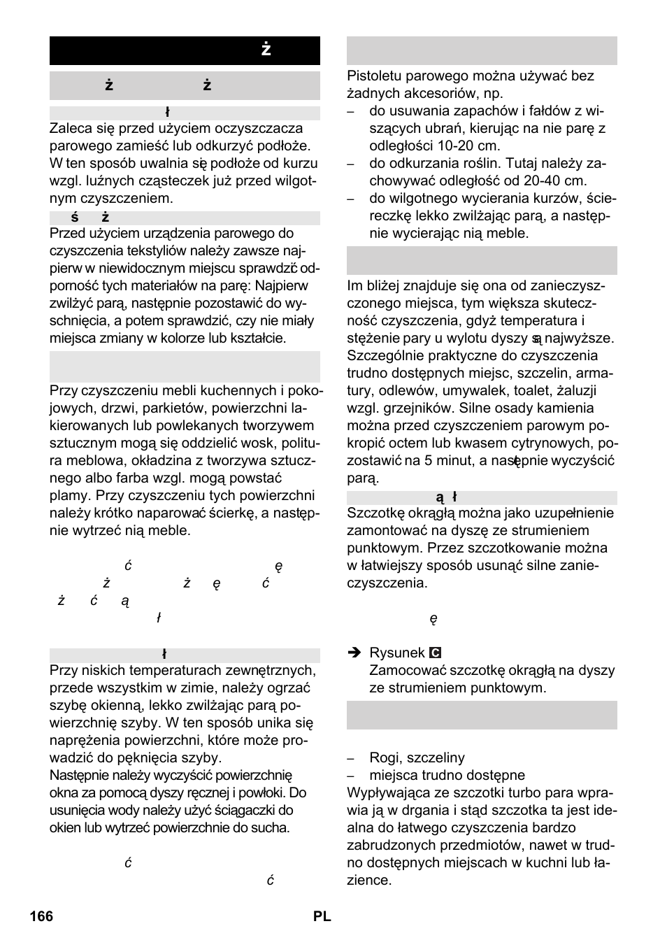 Zastosowanie wyposażenia | Karcher SC 2-550 C EU User Manual | Page 166 / 266