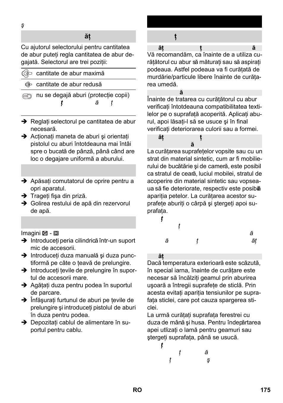 Utilizarea accesoriilor | Karcher SC 2-550 C EU User Manual | Page 175 / 266