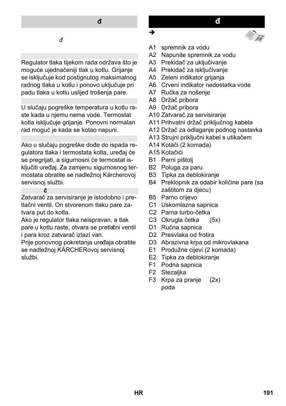 Opis uređaja | Karcher SC 2-550 C EU User Manual | Page 191 / 266