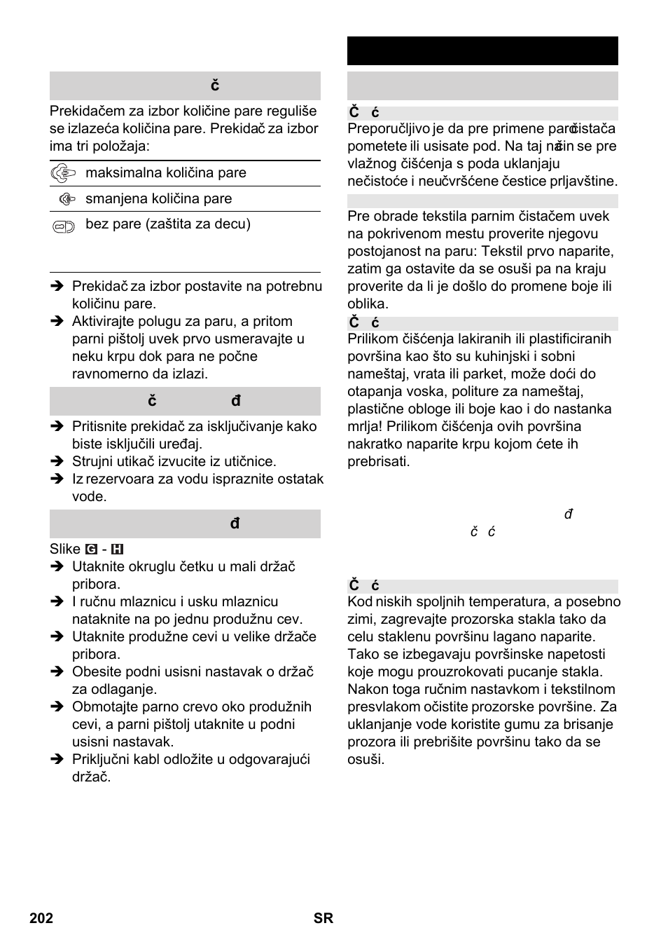Upotreba pribora | Karcher SC 2-550 C EU User Manual | Page 202 / 266