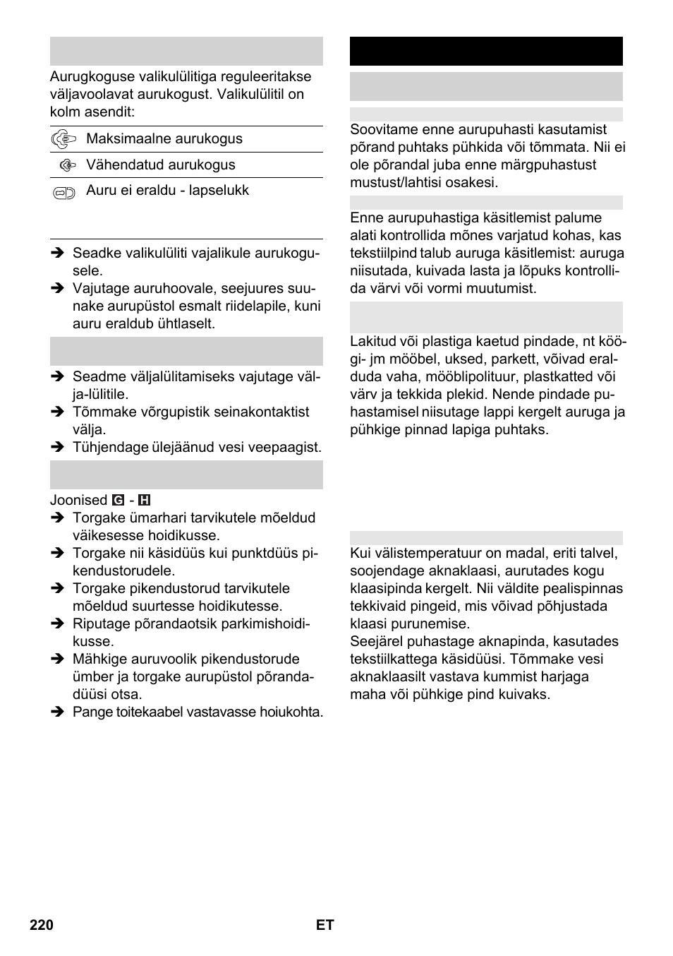 Tarvikute kasutamine | Karcher SC 2-550 C EU User Manual | Page 220 / 266