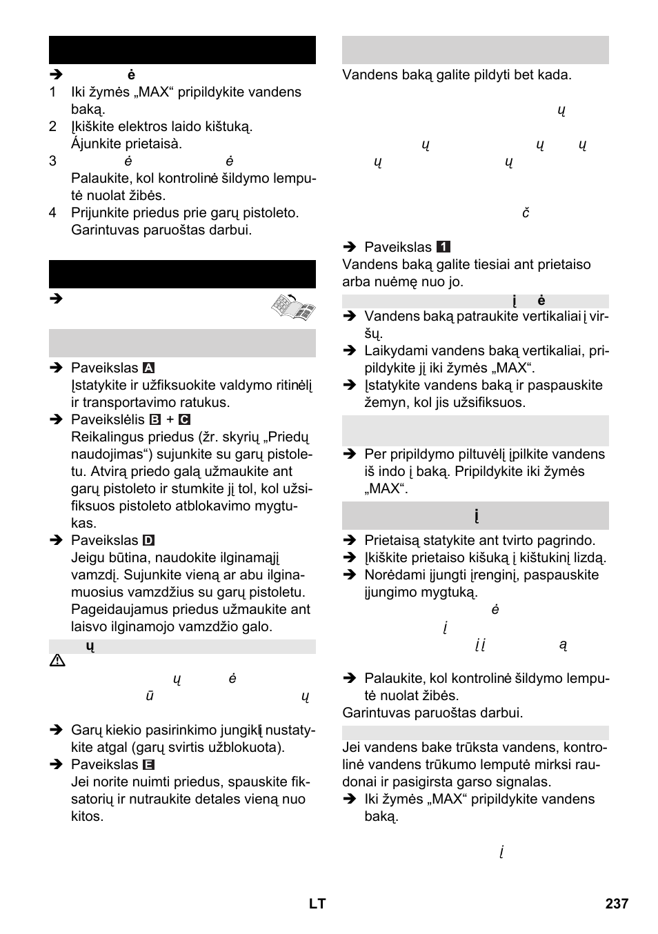 Trumpa instrukcija naudojimas | Karcher SC 2-550 C EU User Manual | Page 237 / 266