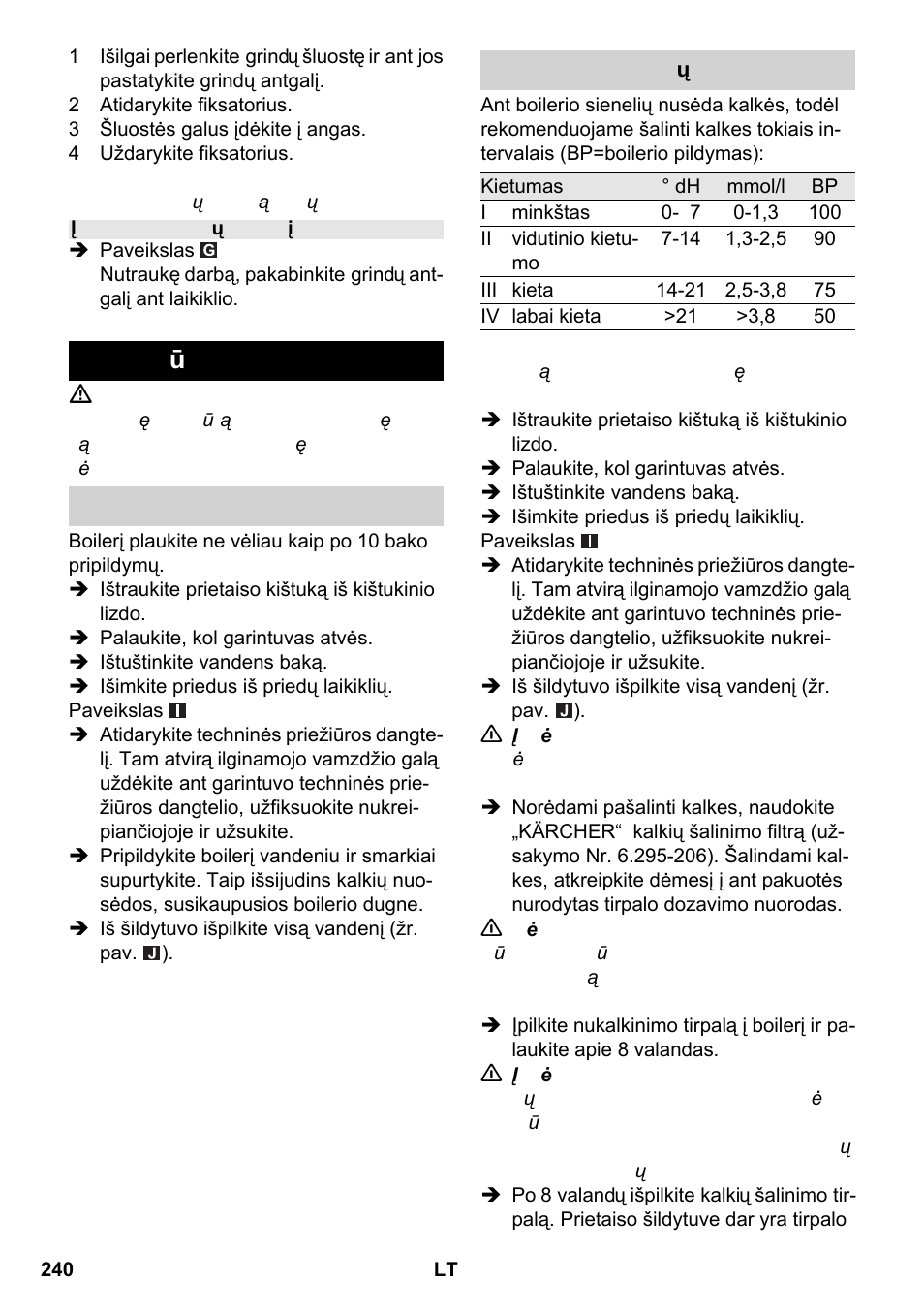 Prieži ūra ir aptarnavimas | Karcher SC 2-550 C EU User Manual | Page 240 / 266