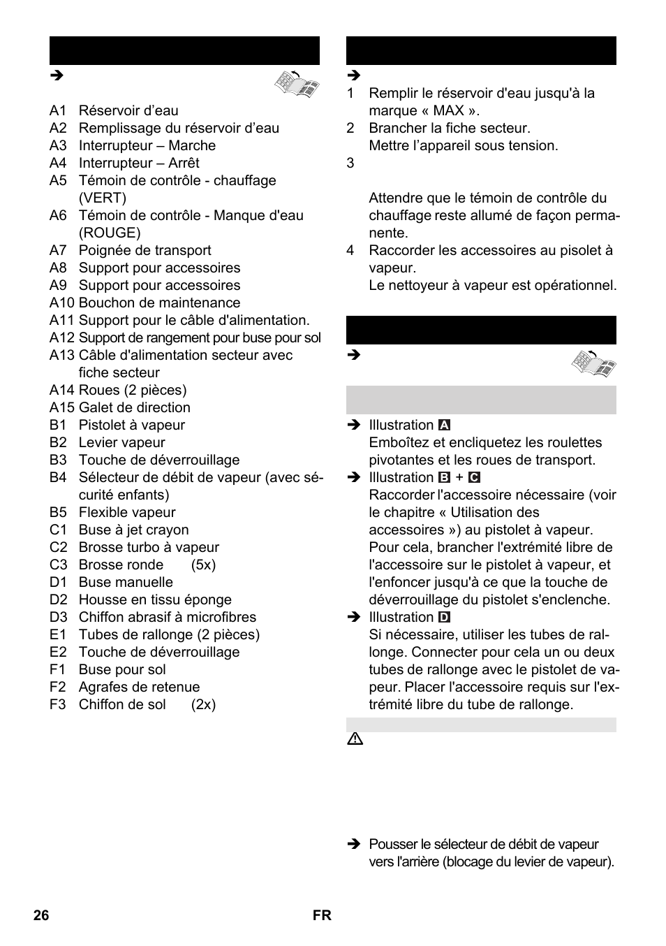 Description de l’appareil, Instructions abrégées fonctionnement | Karcher SC 2-550 C EU User Manual | Page 26 / 266