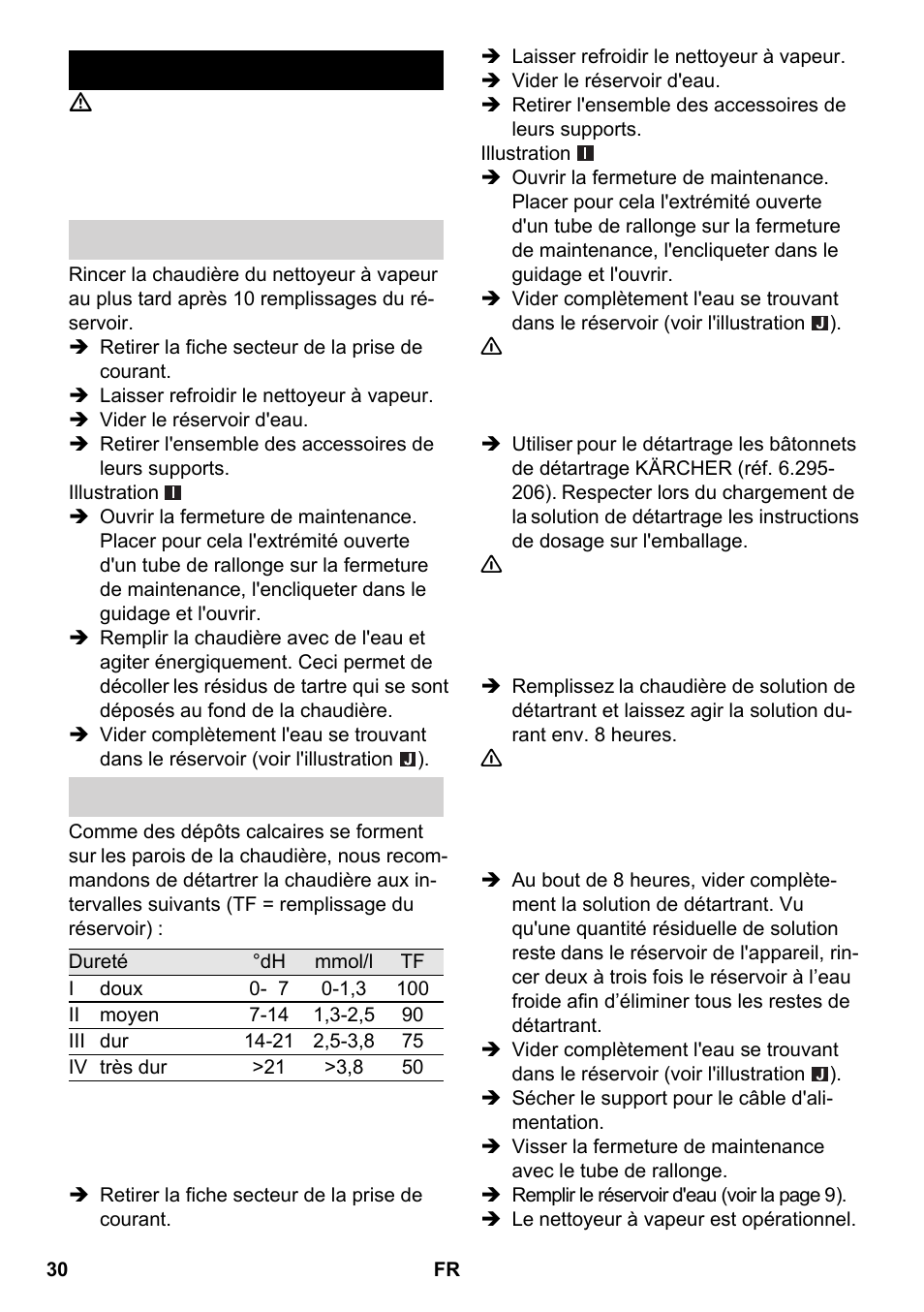 Entretien et maintenance | Karcher SC 2-550 C EU User Manual | Page 30 / 266