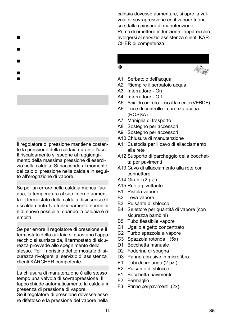 Descrizione dell’apparecchio | Karcher SC 2-550 C EU User Manual | Page 35 / 266