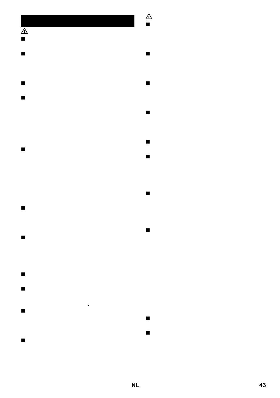 Veiligheidsinstructies | Karcher SC 2-550 C EU User Manual | Page 43 / 266