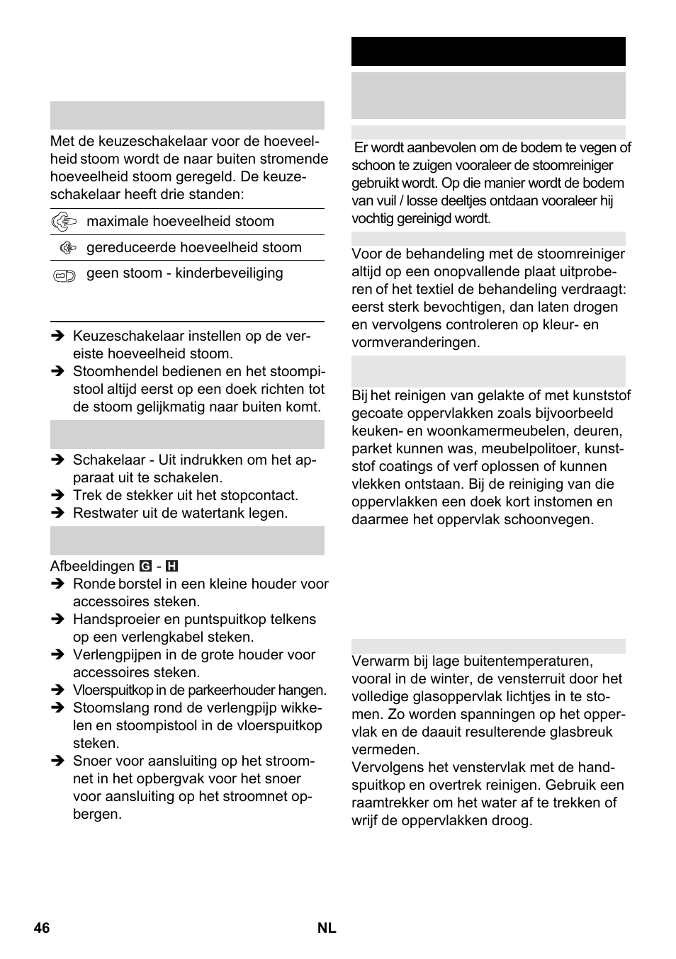 Toepassing van accessoires | Karcher SC 2-550 C EU User Manual | Page 46 / 266