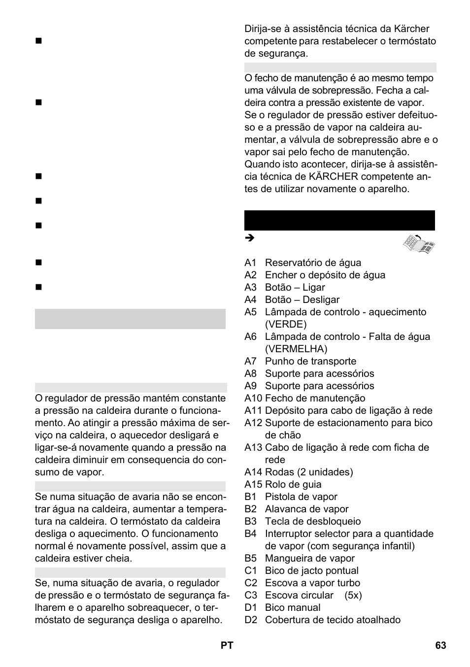 Descrição da máquina | Karcher SC 2-550 C EU User Manual | Page 63 / 266