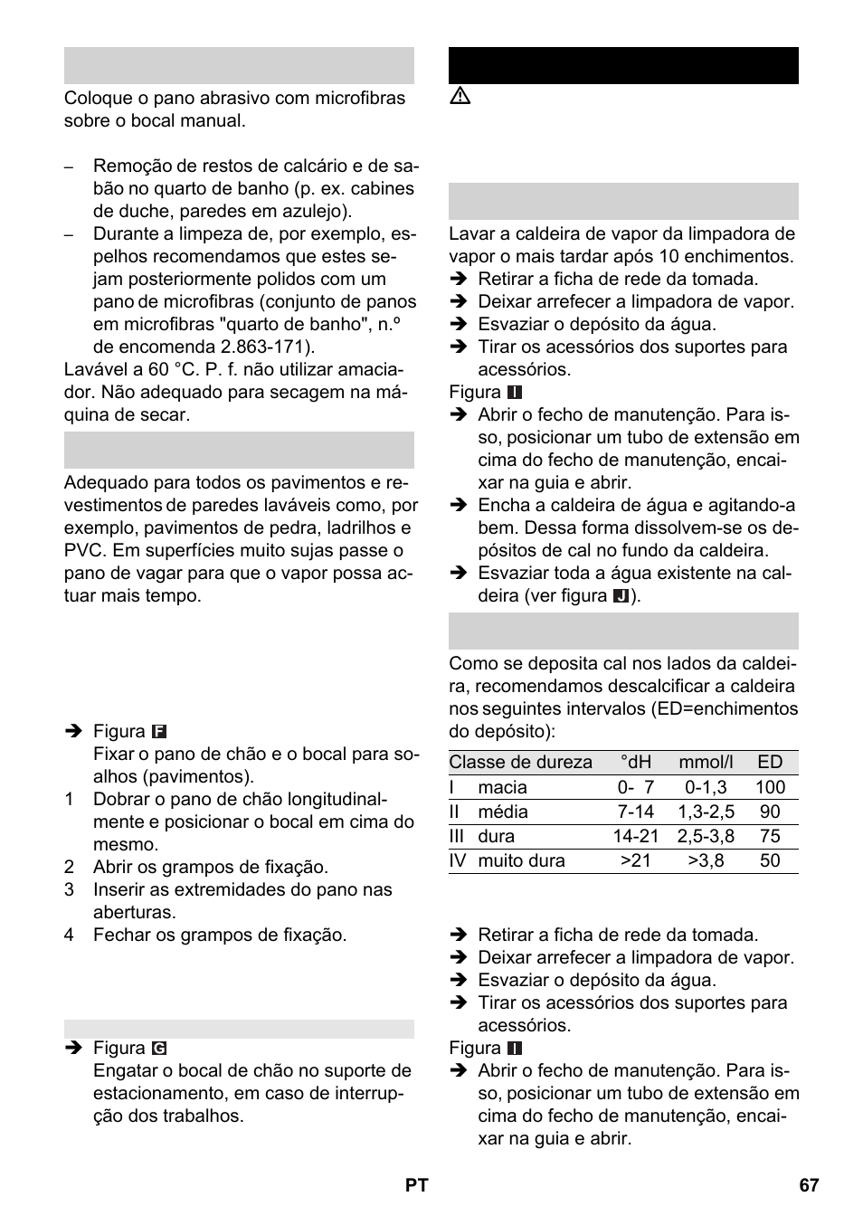 Conservação e manutenção | Karcher SC 2-550 C EU User Manual | Page 67 / 266