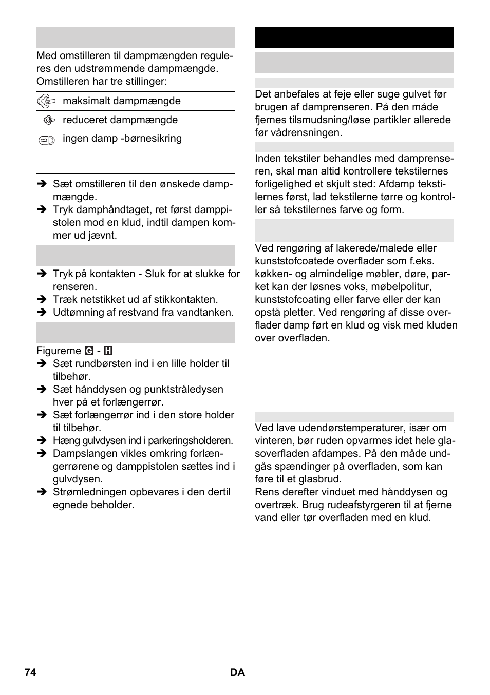 Brug af tilbehør | Karcher SC 2-550 C EU User Manual | Page 74 / 266