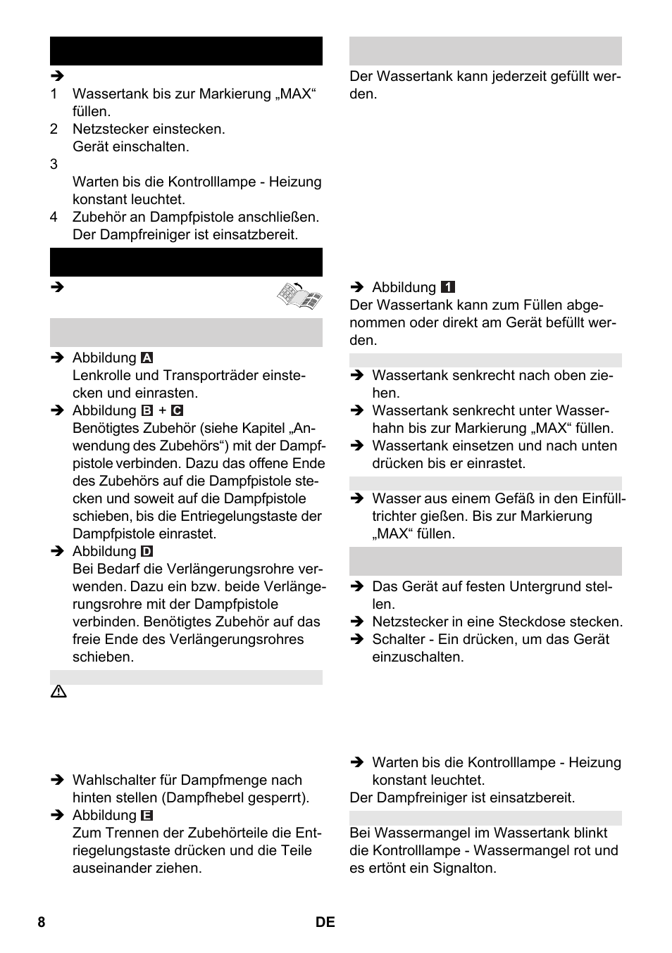 Kurzanleitung betrieb | Karcher SC 2-550 C EU User Manual | Page 8 / 266