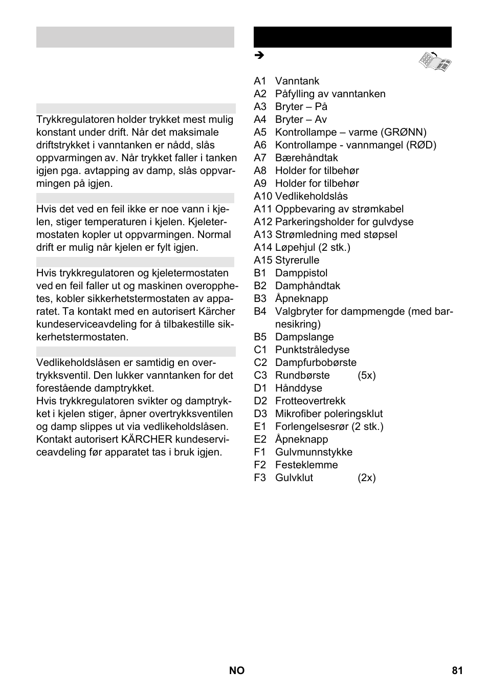 Beskrivelse av apparatet | Karcher SC 2-550 C EU User Manual | Page 81 / 266