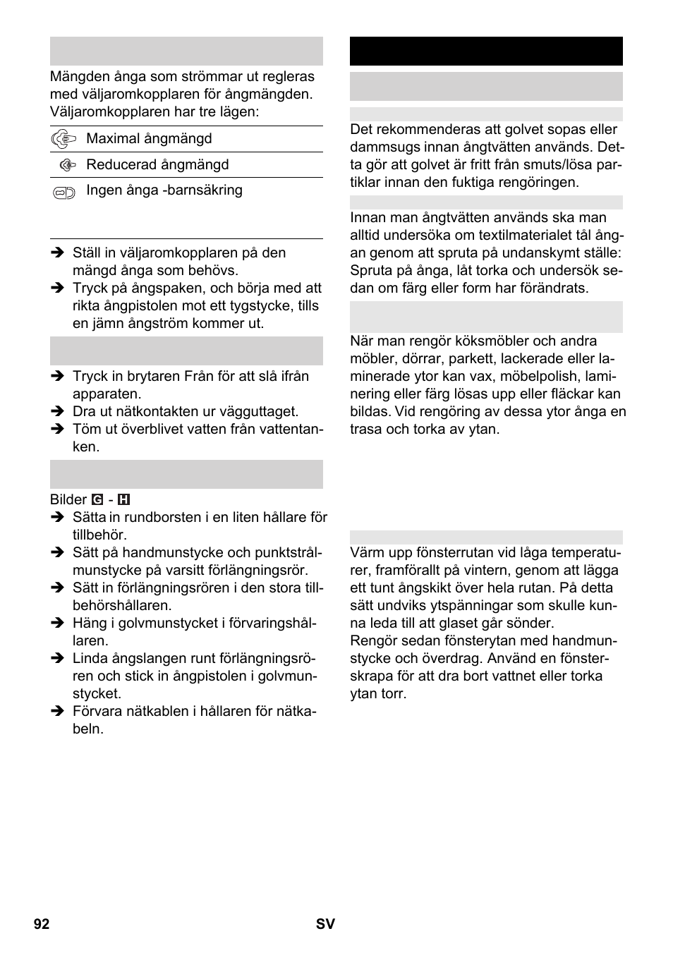 Användning av tillbehör | Karcher SC 2-550 C EU User Manual | Page 92 / 266