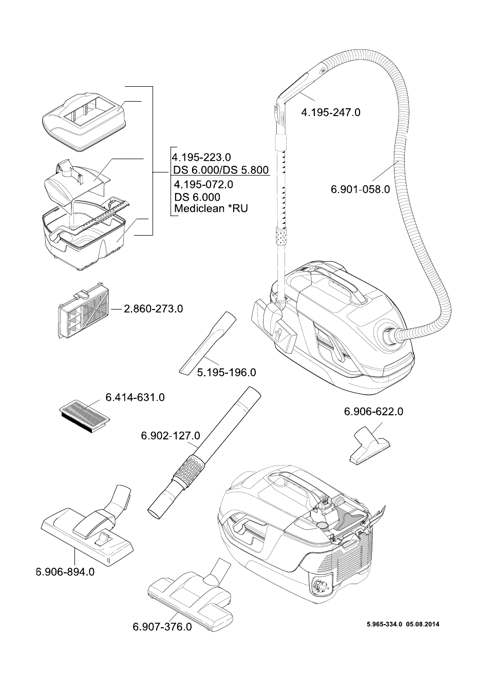 Karcher Vysavač s vodním filtrem DS 5-800 vodní filtr User Manual | Page 197 / 198