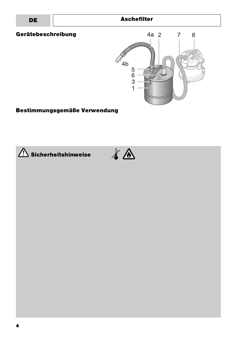 Karcher Filtr na hrubé nečistoty a popel Basic User Manual | Page 4 / 60