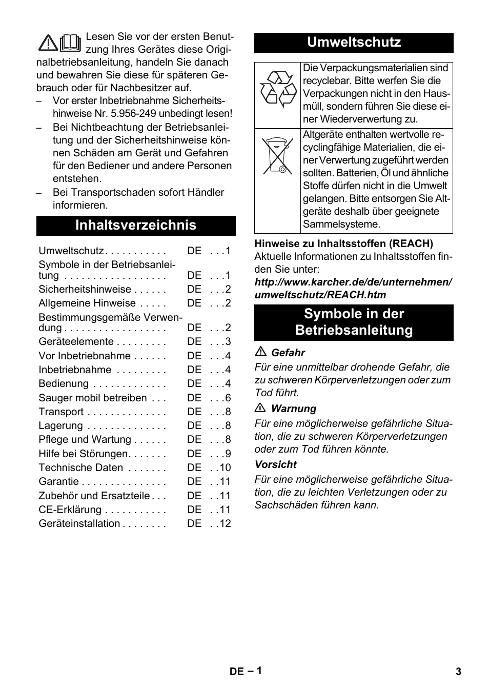 Karcher SB V1 Eco User Manual | Page 3 / 356