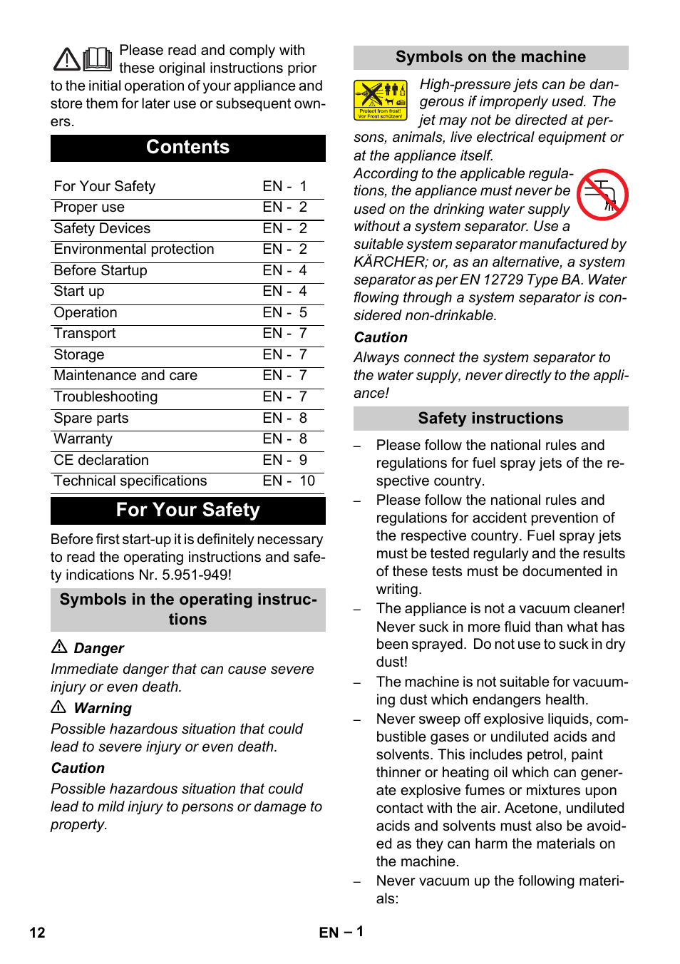 Karcher Vysokotlaký čistič AP 100-50 M antr- User Manual | Page 12 / 294