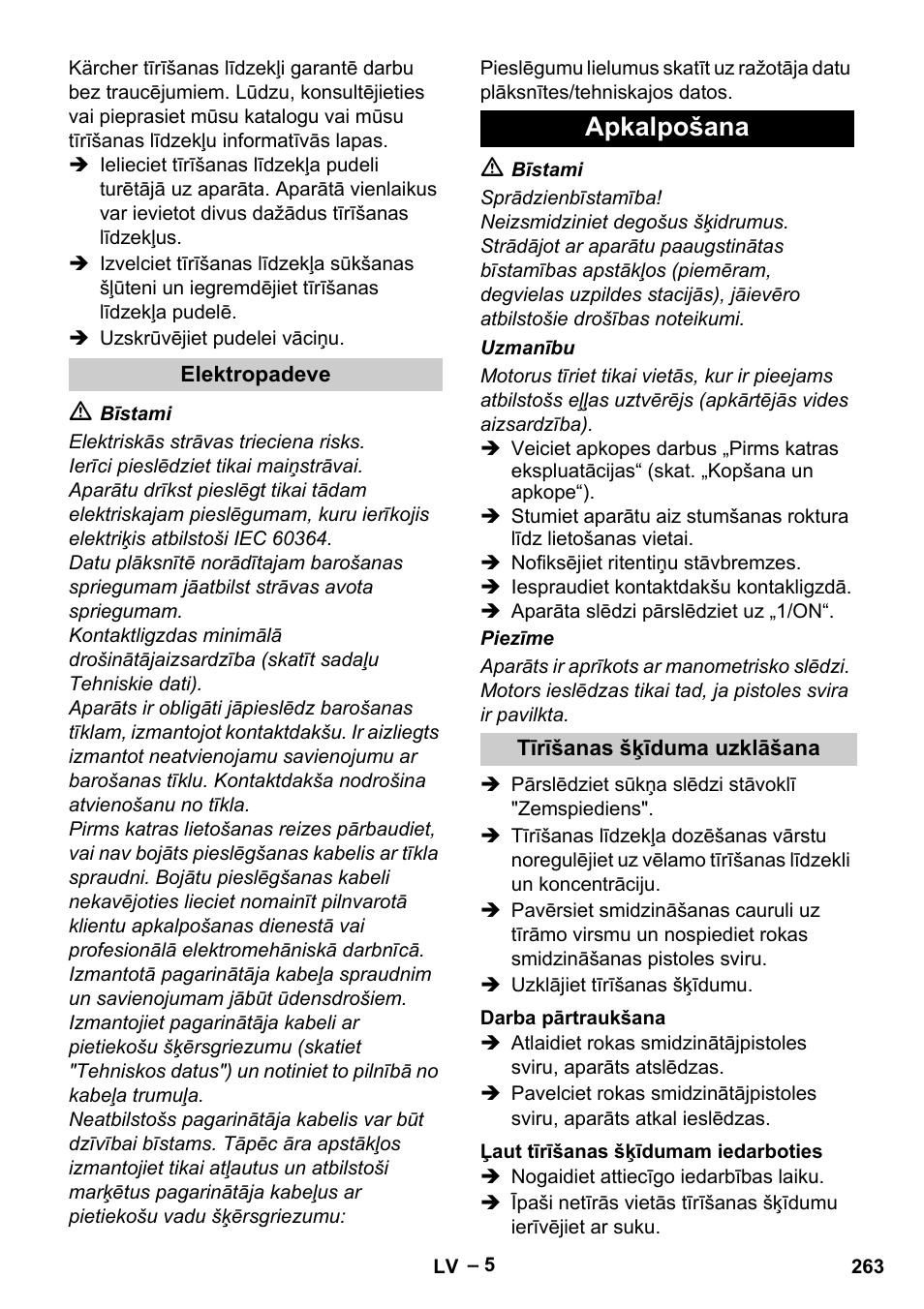 Apkalpošana | Karcher Vysokotlaký čistič AP 100-50 M antr- User Manual | Page 263 / 294