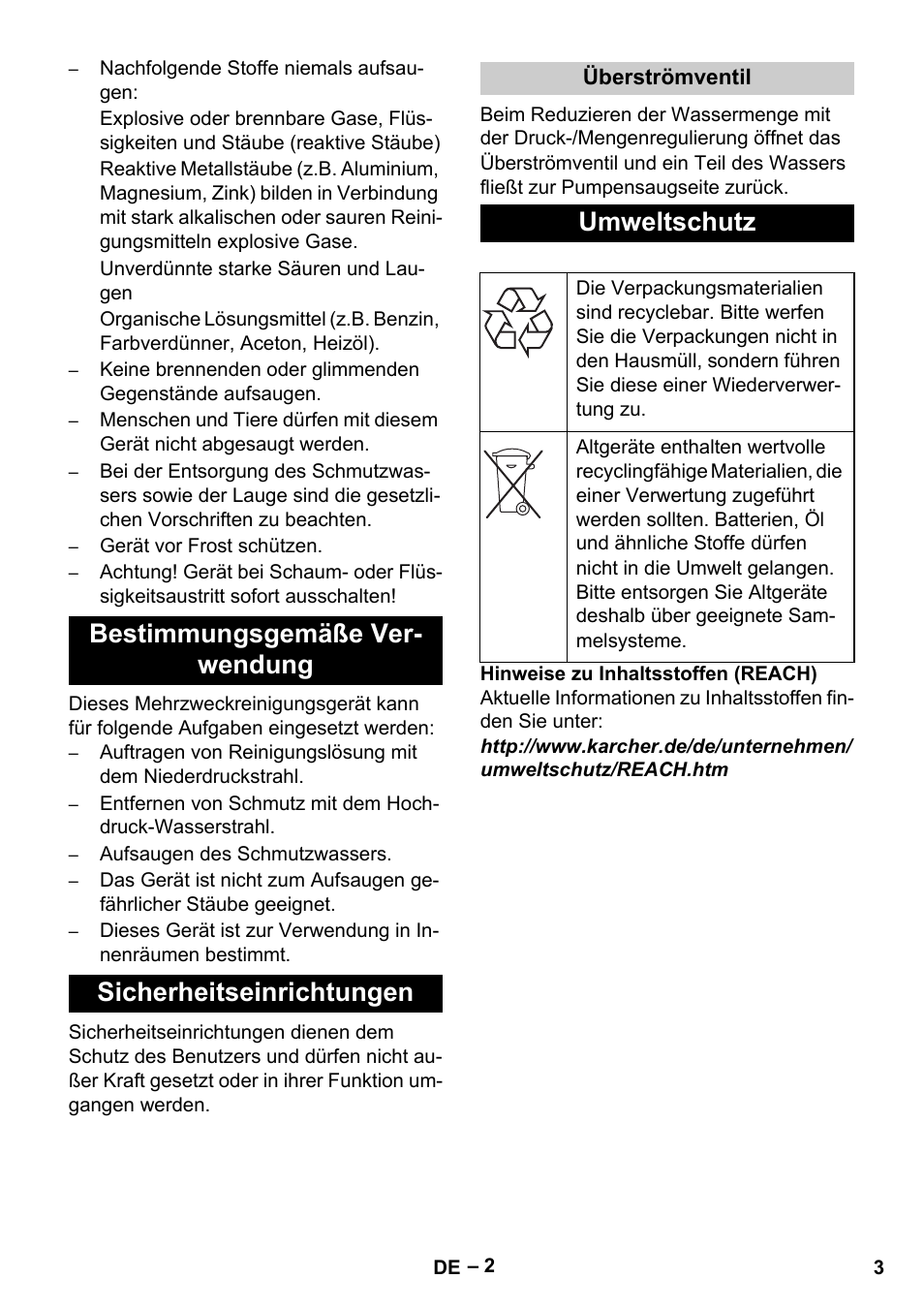 Umweltschutz | Karcher Vysokotlaký čistič AP 100-50 M antr- User Manual | Page 3 / 294